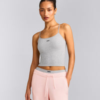 Seamless Strappy Tank Top | Grey Marl