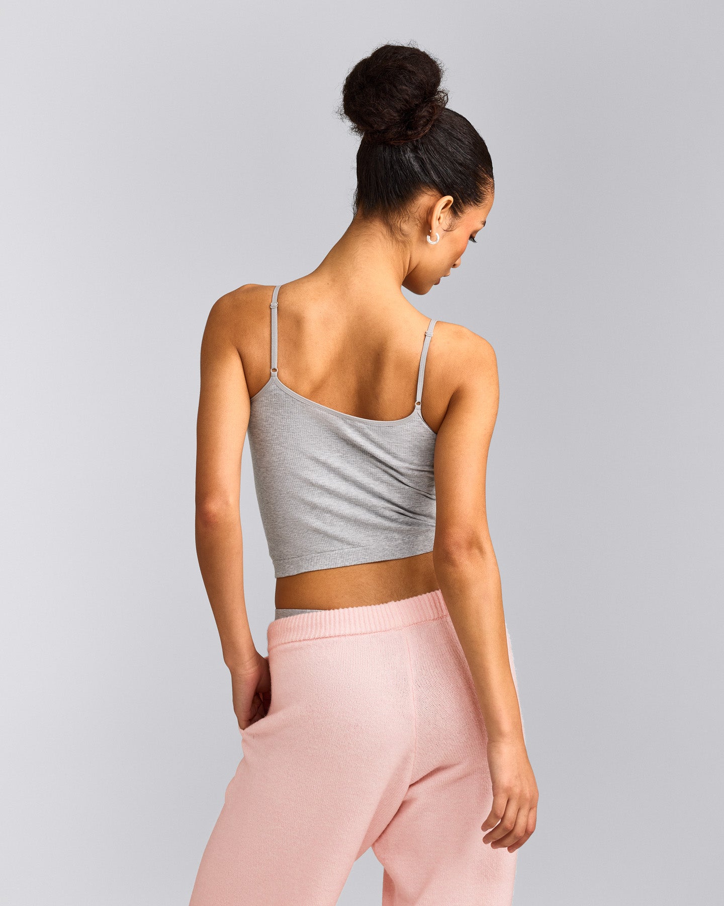 Seamless Strappy Tank Top | Grey Marl