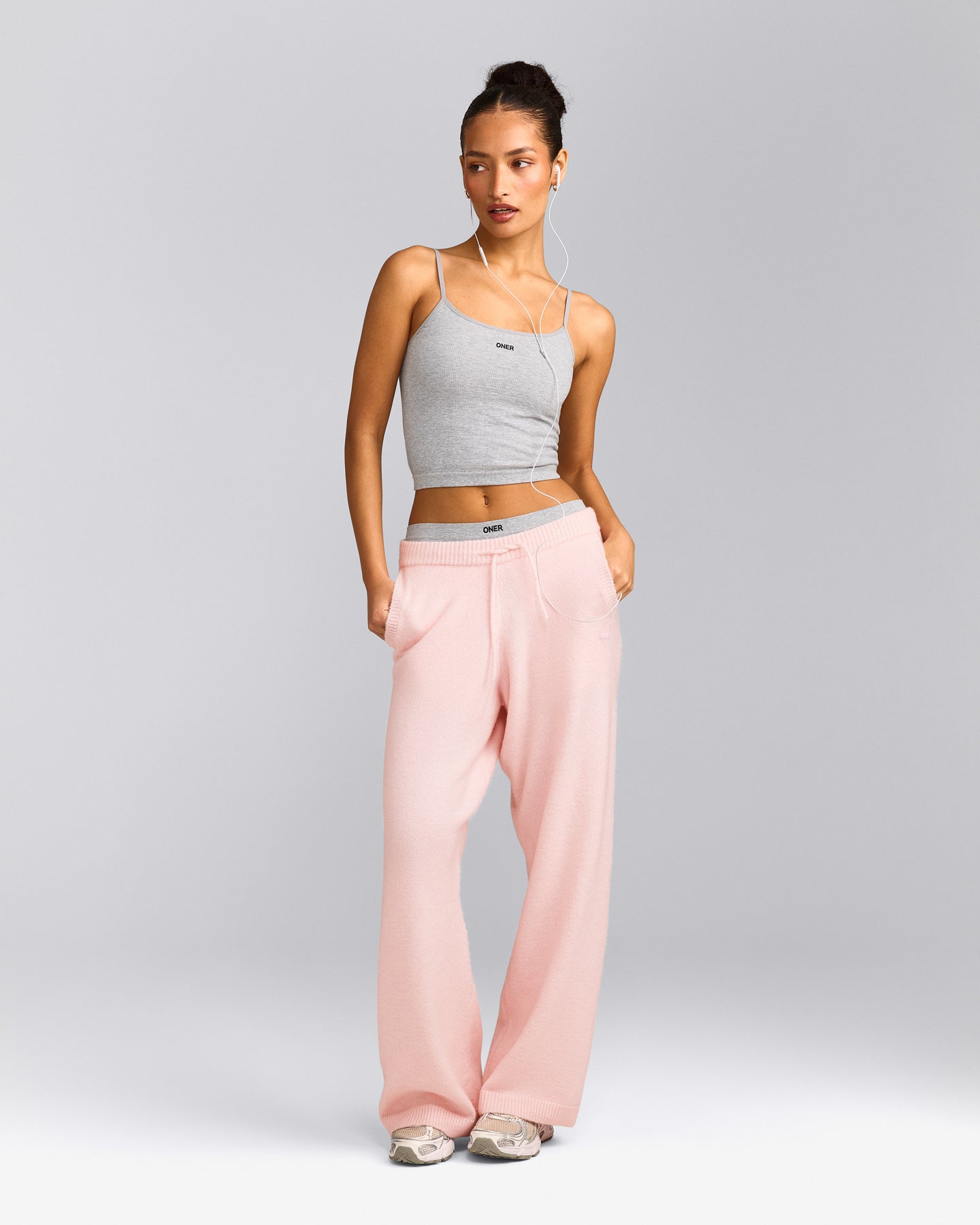 Seamless Strappy Tank Top | Grey Marl