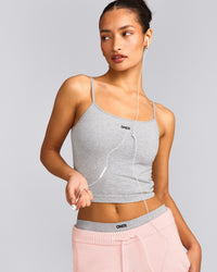 Seamless Strappy Tank Top | Grey Marl