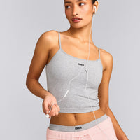 Seamless Strappy Tank Top | Grey Marl