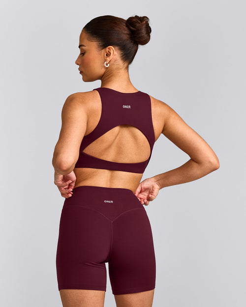 SoftMotion™ High Neck Sports Bra | Cherry Lacquer Purple