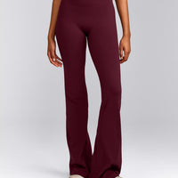 SoftMotion™ Flared Trousers with Grey Logo | Cherry Lacquer Purple