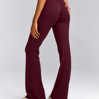 SoftMotion™ Flared Trousers with Grey Logo | Cherry Lacquer Purple