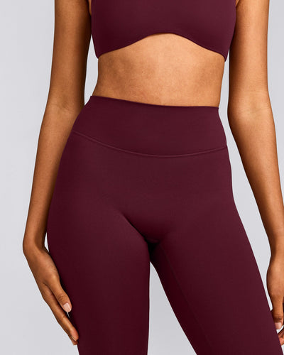 SoftMotion™ Flared Trousers with Grey Logo | Cherry Lacquer Purple