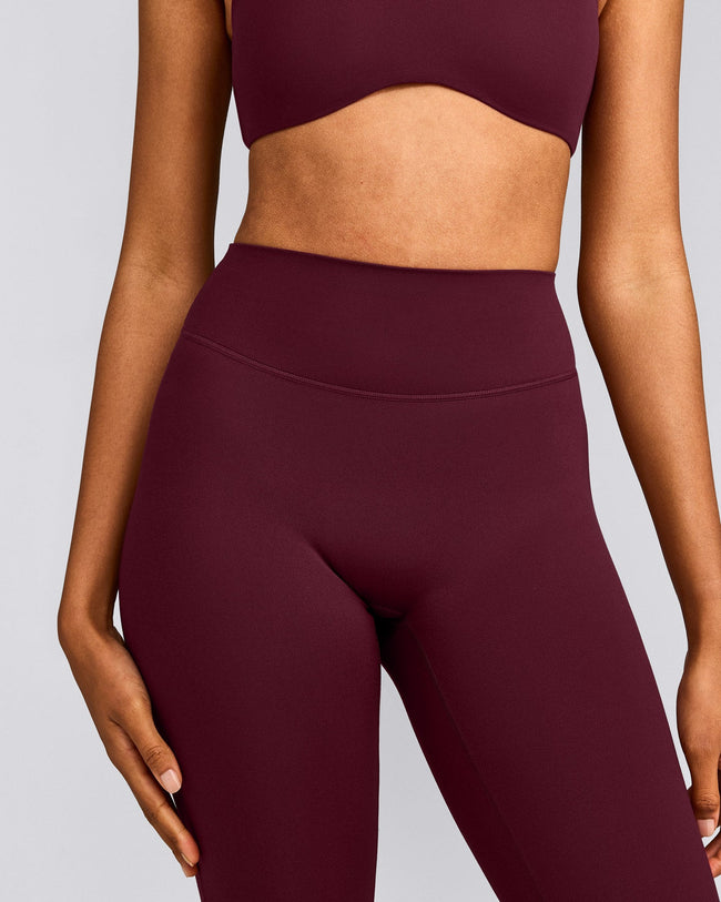 SoftMotion™ Flared Trousers with Grey Logo | Cherry Lacquer Purple