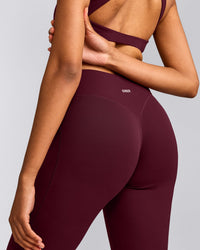 SoftMotion™ Flared Trousers with Grey Logo | Cherry Lacquer Purple