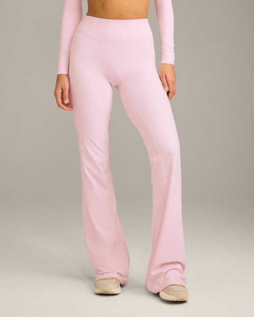 SoftMotion™ Flared Bottoms with Grey Logo | Soft Girl Pink