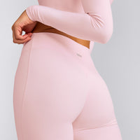 SoftMotion™ Flared Trousers with Grey Logo | Soft Girl Pink