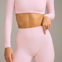 SoftMotion™ Flared Bottoms with Grey Logo | Soft Girl Pink