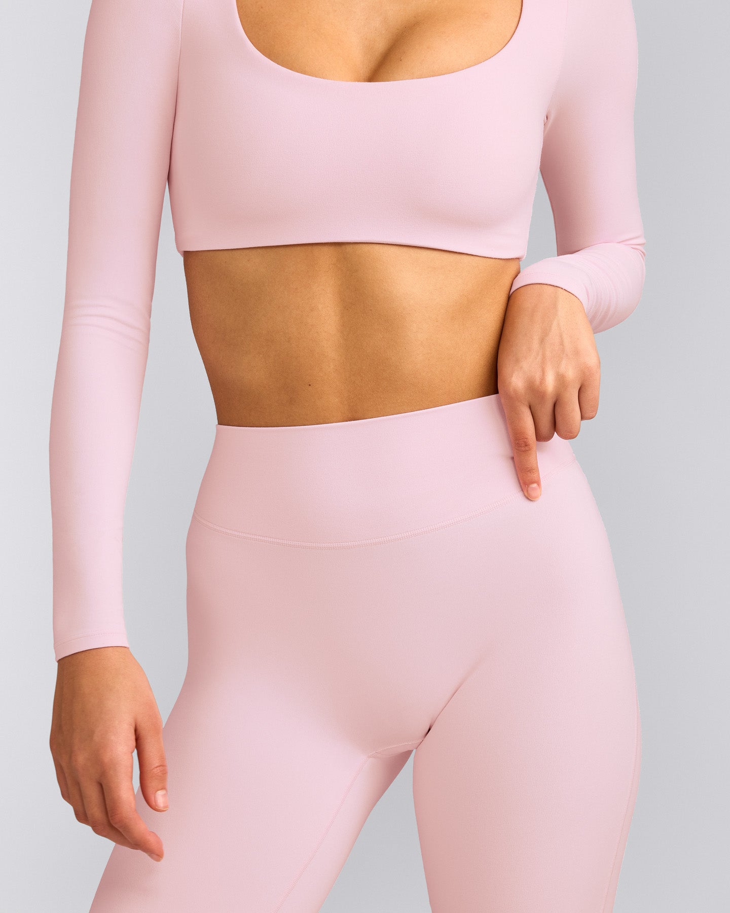 SoftMotion™ Flared Trousers with Grey Logo | Soft Girl Pink