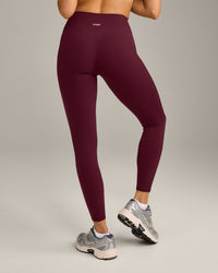 SoftMotion™ High Waisted Leggings with Grey Logo | Cherry Lacquer Purple