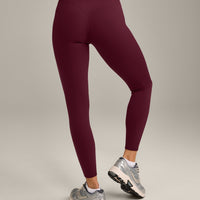SoftMotion™ High Waisted Leggings with Grey Logo | Cherry Lacquer Purple