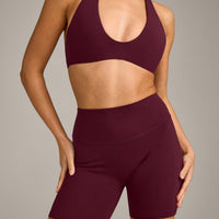 SoftMotion™ High Waisted Shorts 6" with Grey Logo | Cherry Lacquer Purple