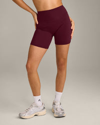 SoftMotion™ High Waisted Shorts 6" with Grey Logo | Cherry Lacquer Purple
