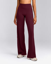 SoftMotion™ Straight Leg Trousers with Grey Logo | Cherry Lacquer Purple