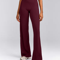SoftMotion™ Straight Leg Trousers with Grey Logo | Cherry Lacquer Purple