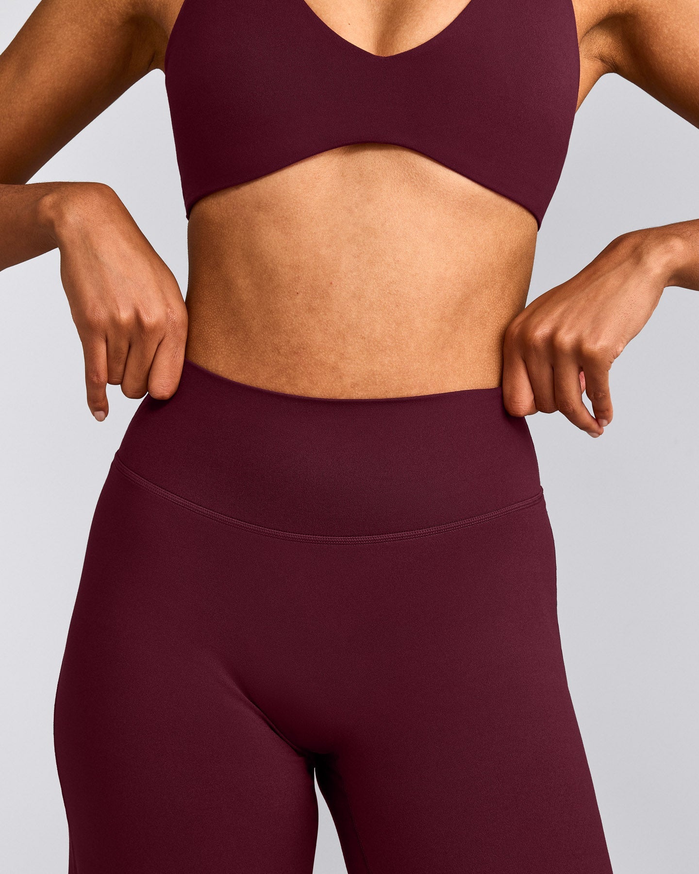 SoftMotion™ Straight Leg Trousers with Grey Logo | Cherry Lacquer Purple
