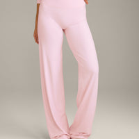 SoftMotion™ Straight Leg Bottoms with Grey Logo | Soft Girl Pink
