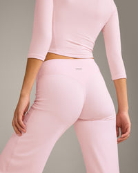 SoftMotion™ Straight Leg Bottoms with Grey Logo | Soft Girl Pink