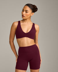 SoftMotion™ Scoop Back Bralette with Grey Logo | Cherry Lacquer Purple