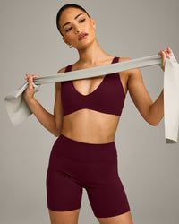 SoftMotion™ Scoop Back Bralette with Grey Logo | Cherry Lacquer Purple