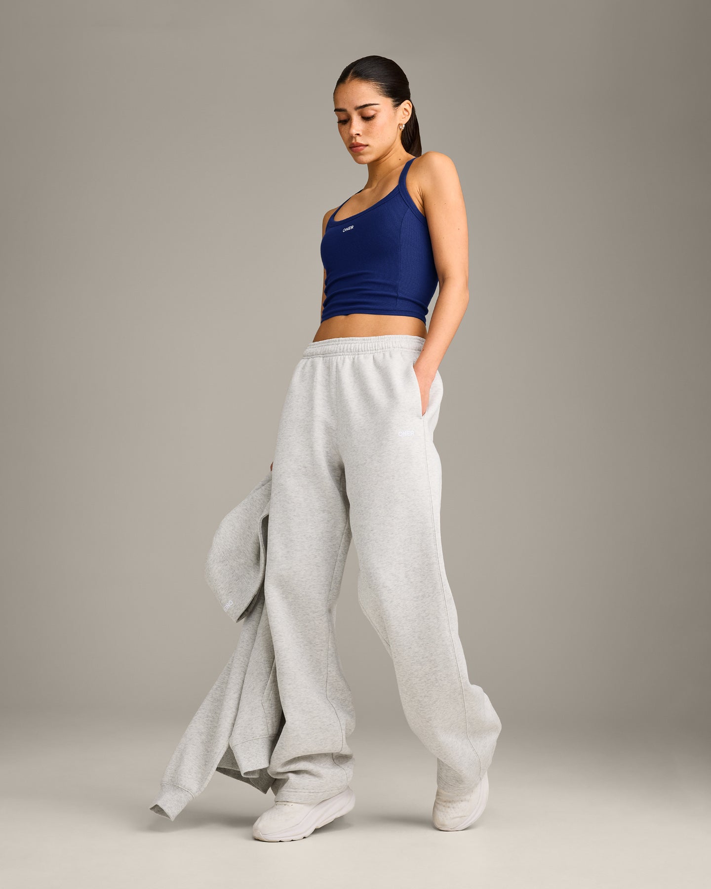 Mellow™ Rib Racer Back Mid Vest with Built in Bra Shelf | Varsity Blue