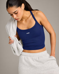 Mellow™ Rib Racer Back Mid Vest with Built in Bra Shelf | Varsity Blue