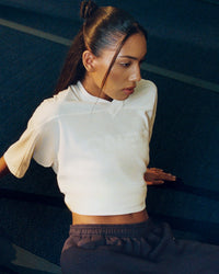 Oversized V Neck T-Shirt with Oner Graphic | Off White