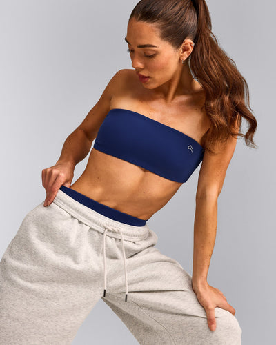 UnifiedMove™ Micro Bandeau Bralette with Reflective Logo | Varsity Blue