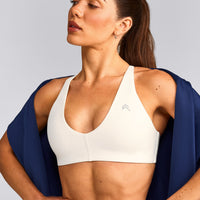 UnifiedMove™ Micro Bralette with Reflective Logo | Marshmallow White