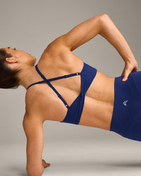 UnifiedMove Micro Bralette with Reflective Logo | Varsity Blue