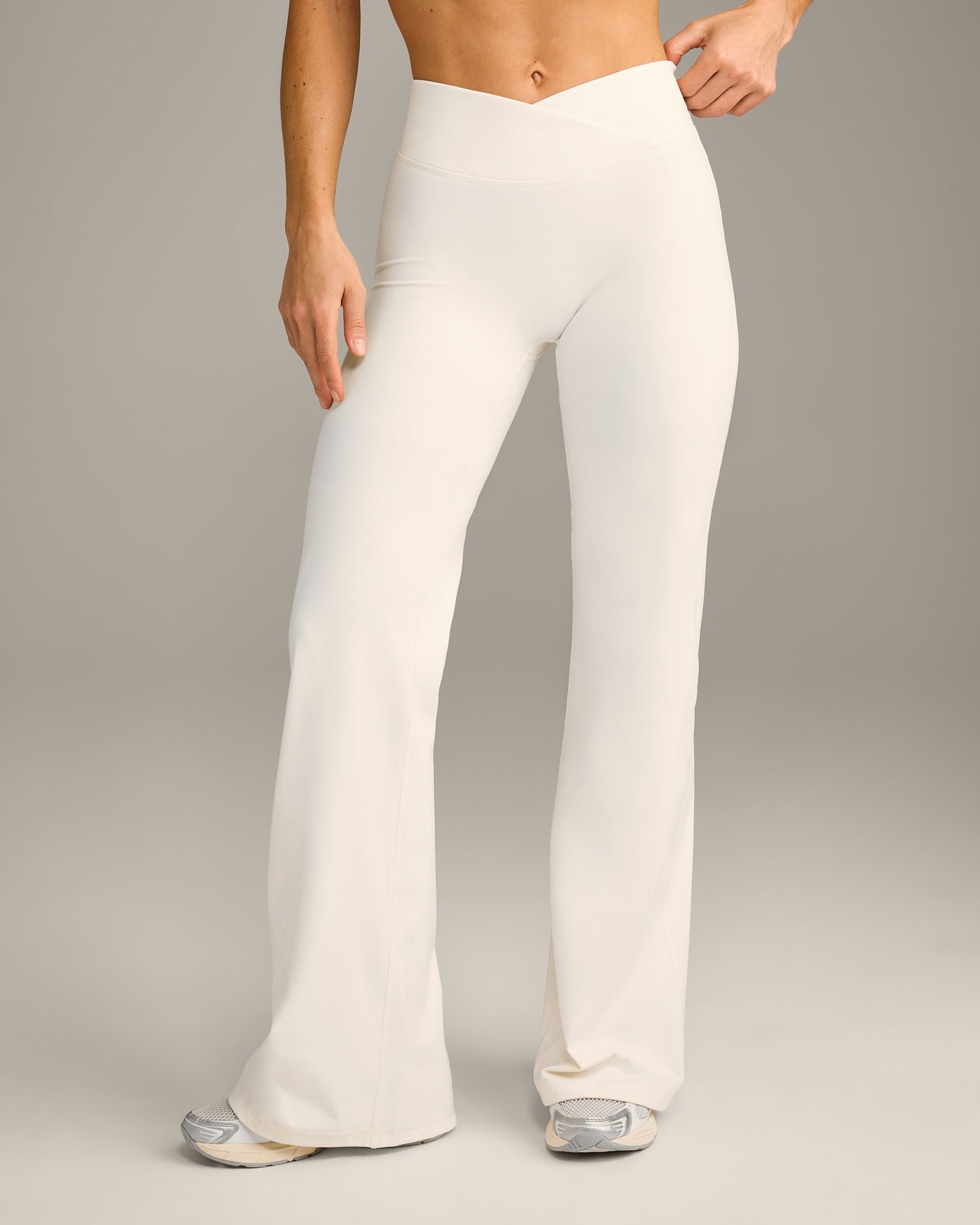 UnifiedMove Wrap Flared Bottoms with Reflective Logo | Marshmallow White