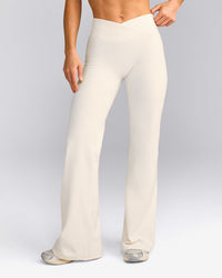 UnifiedMove™ Wrap Flared Trousers with Reflective Logo | Marshmallow White