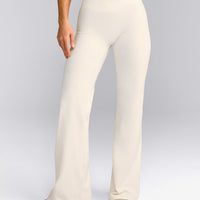 UnifiedMove™ Wrap Flared Trousers with Reflective Logo | Marshmallow White