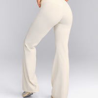 UnifiedMove™ Wrap Flared Trousers with Reflective Logo | Marshmallow White