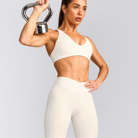 UnifiedMove™ Wrap Flared Trousers with Reflective Logo | Marshmallow White