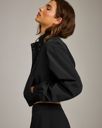 Cropped Bomber Jacket | Black