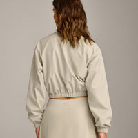 Cropped Bomber Jacket | Oatmeal