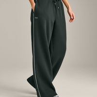 Jersey Tracksuit Straight Leg Joggers | Emerald Noir