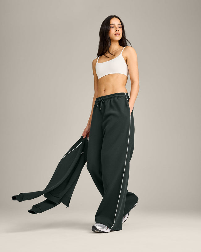 Jersey Tracksuit Straight Leg Joggers | Emerald Noir