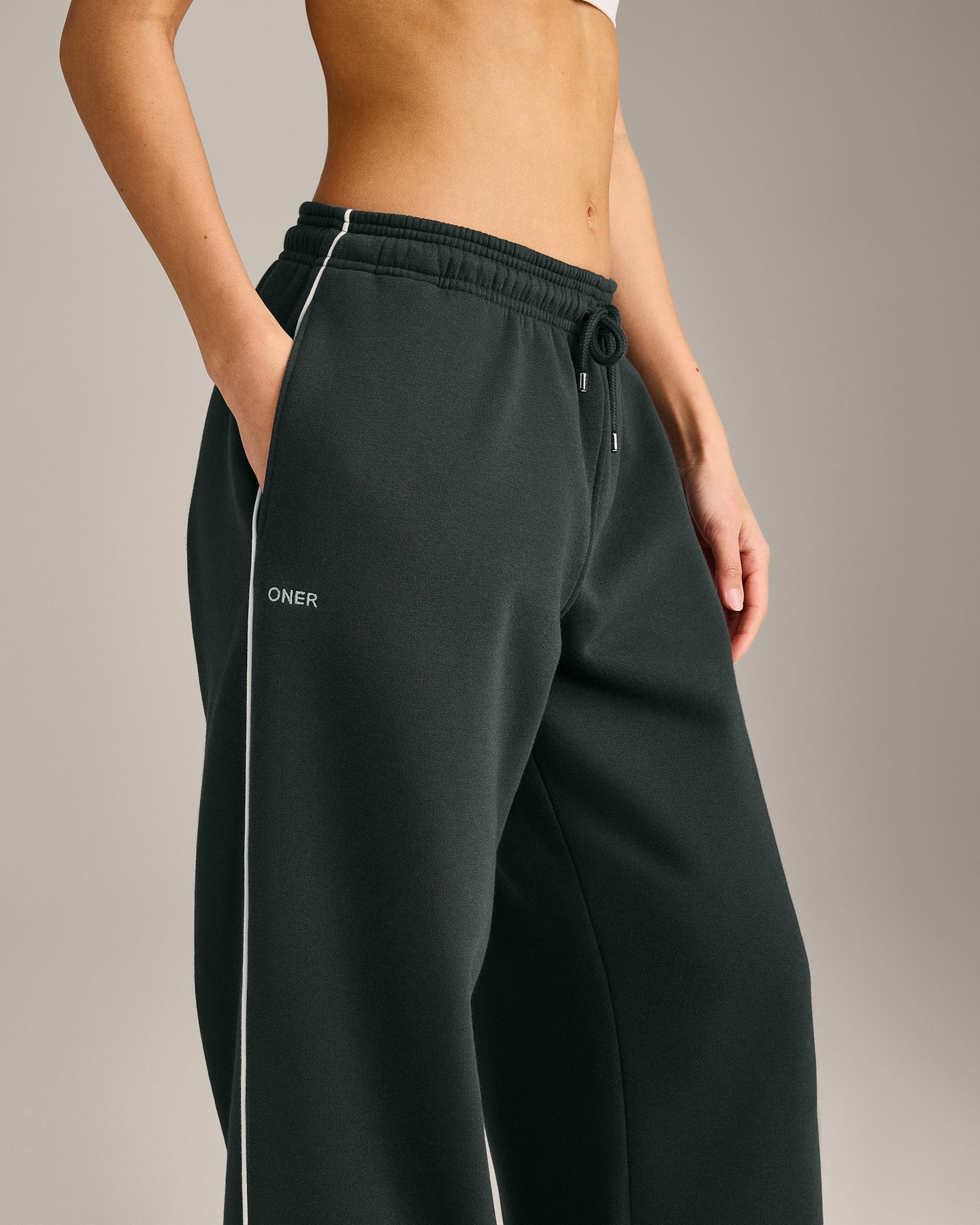 Jersey Tracksuit Straight Leg Joggers | Emerald Noir
