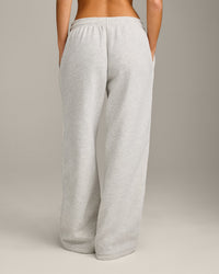 Jersey Tracksuit Straight Leg Joggers | Light Grey Marl