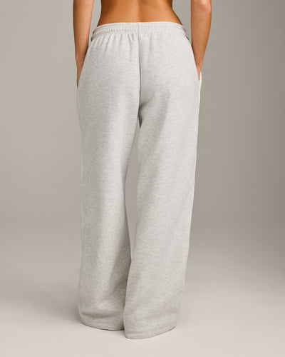 Jersey Tracksuit Straight Leg Joggers | Light Grey Marl