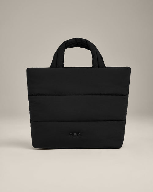 Quilted Midi Tote | Black