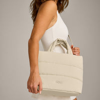 Quilted Midi Tote | Oatmeal