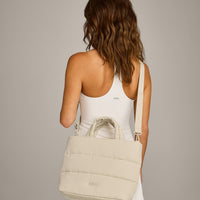 Quilted Midi Tote | Oatmeal