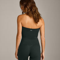 SoftMotion™ Bandeau Vest with Built in Bra Shelf with Grey Logo | Emerald Noir