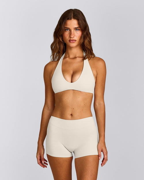 SoftMotion™ Minimal Halter Neck Bralette | Marshmallow White