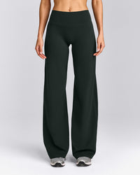 SoftMotion™ Straight Leg Pants with Grey Logo | Emerald Noir